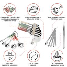 Load image into Gallery viewer, 22-Piece Stainless Steel Measuring Cups and Spoons Set in Country Chic