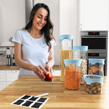 Load image into Gallery viewer, 5-Piece Airtight Glass Storage Canisters in Sky