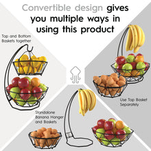 Load image into Gallery viewer, 2-Tier Fruit Basket and Banana Hanger