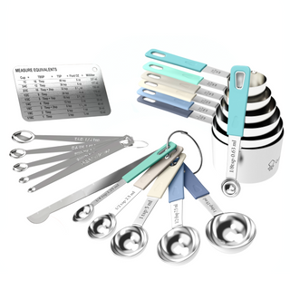22-Piece Stainless Steel Measuring Cups and Spoons Set in Farmhouse