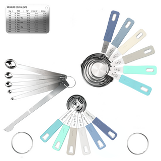 22-Piece Stainless Steel Measuring Cups and Spoons Set in Farmhouse