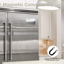 Load image into Gallery viewer, CuttleLab 22-Piece Stainless Steel Measuring Cups and Spoons Set, Tad Dash Pinch Smidgen Drop Mini Measuring Spoons, Measuring Stick Leveler, Measurement Conversion Chart Fridge Magnet, (Charcoal)