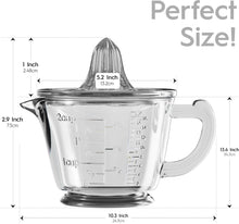 Load image into Gallery viewer, Glass 2-Cup Juicer (Clear) - Lemon and Lime Manual Squeezer, Citrus Reamer