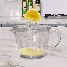 Load image into Gallery viewer, Glass 2-Cup Juicer (Clear) - Lemon and Lime Manual Squeezer, Citrus Reamer