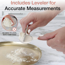 Load image into Gallery viewer, Magnetic Measuring Spoons Set - Stainless Steel, Double Ended, Stackable &amp; Nested Design for Dry and Liquid Ingredients, Ideal for Spice Jars, 9-Piece Set with Leveler (Country Chic)