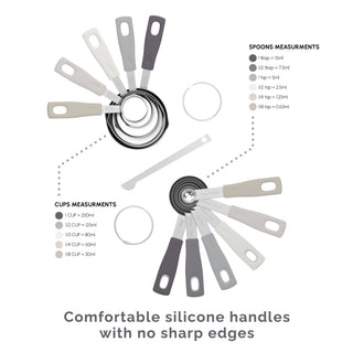 14-Piece Measuring Stainless Steel Cups and Spoons in Charcoal
