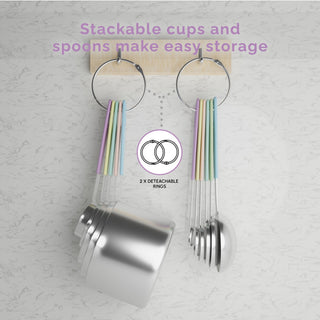 14-Piece Measuring Stainless Steel Cups and Spoons in Cotton Candy