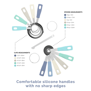 14-Piece Measuring Stainless Steel Cups and Spoons in Farmhouse