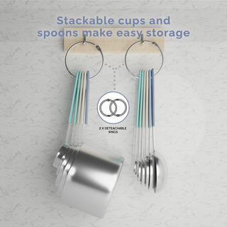 14-Piece Measuring Stainless Steel Cups and Spoons in Farmhouse