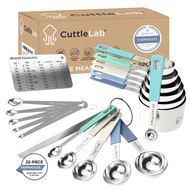 22-Piece Stainless Steel Measuring Cups and Spoons Set in Farmhouse
