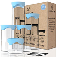 5-Piece Airtight Glass Storage Canisters in Sky