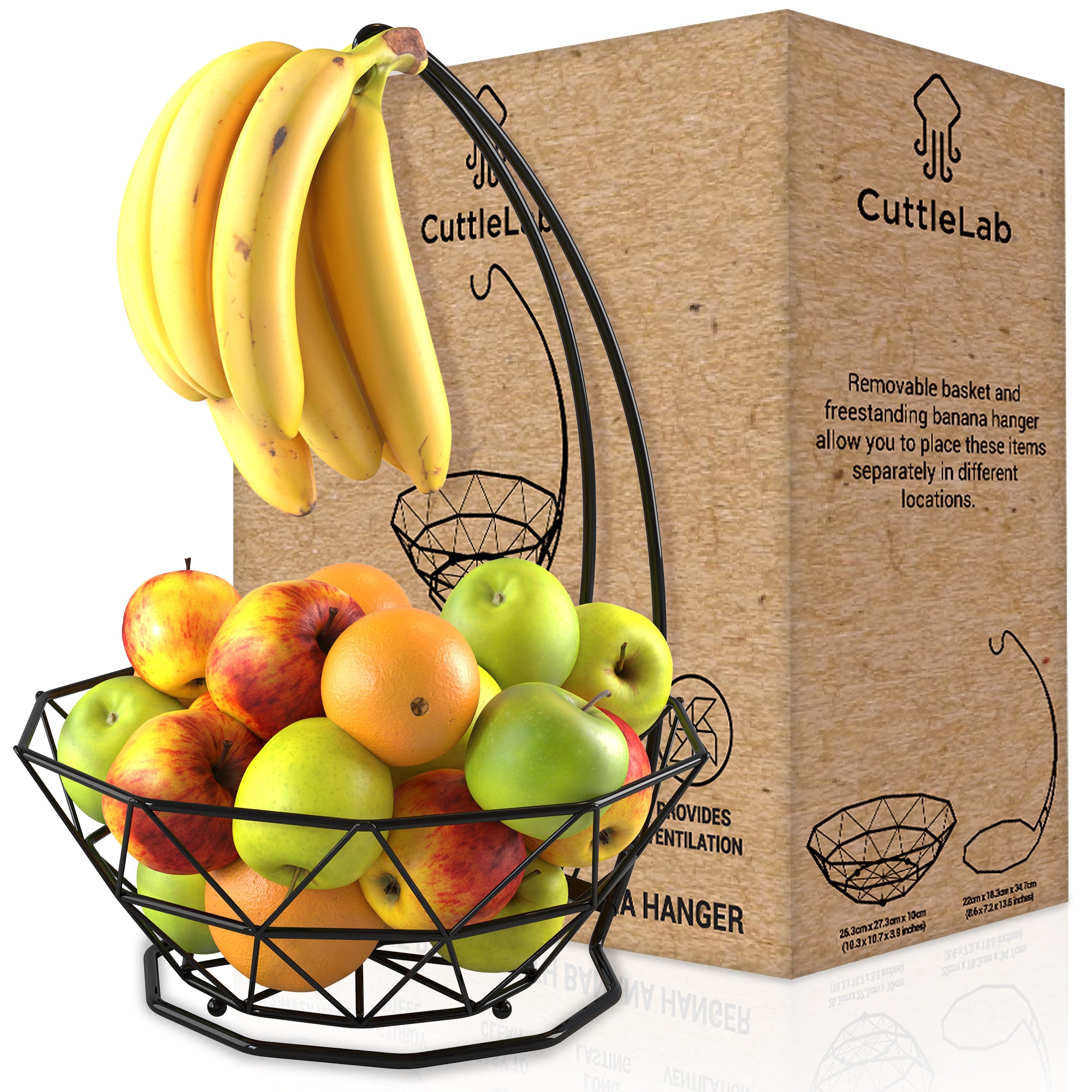 1-Tier Fruit Basket with Banana Hanger – CuttleLab